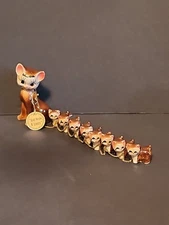 Vtg Cat with 9 Lives Mother Kittens Kitty Cats Chained Family Japan Figurines