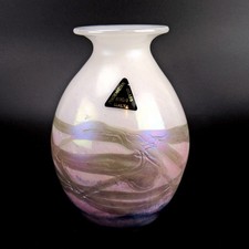 Phoenician Glass Vase Malta Signed Maltese Art Glass Handmade Signed + Label