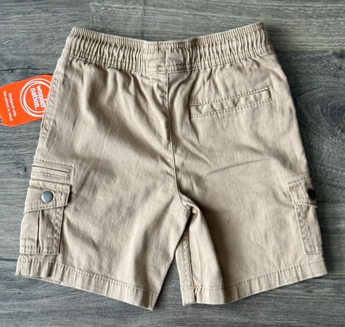 Wonder Nation Boys Khaki Cargo Shorts Size 4-5 New With Tags - Picture 2 of 7