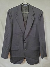 Vintage Burberry's Men's Blazer Jacket Gray Pure Wool Size 50 40" Chest Italy