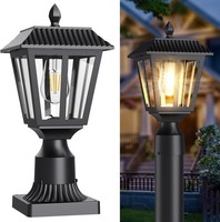 Greluna Solar Post Lights, Dusk to Dawn Lamp Light with Warm White 1