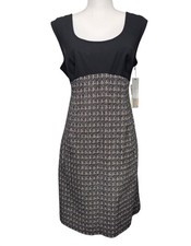 Classiques Entier Black Tweed Wool Blend Sleeveless Sheath Sz 8 Office Cocktail