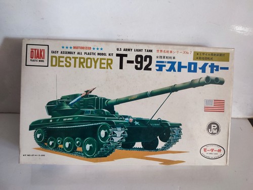 RARE MAQUETTE OTAKI DESTROYER T-92 US ARMY TANK MOTORIZED 1/25 NEUF VINTAGE