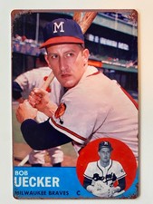Bob Uecker Milwaukee Braves Sign - Brewers - Rookie Card 1963. rookie card picture