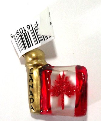 CANADIAN FLAG Glass Hallmark Small Ornament New Old Stock