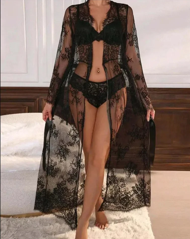 Medias de cuerpo completo, lencería transparente, ropa de dormir babydoll sexy body de malla Foto 2 de 4