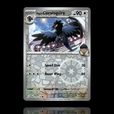   Hop's Corvisquire | SV09: Journey Together | Reverse Holo | 134/159 | NM
