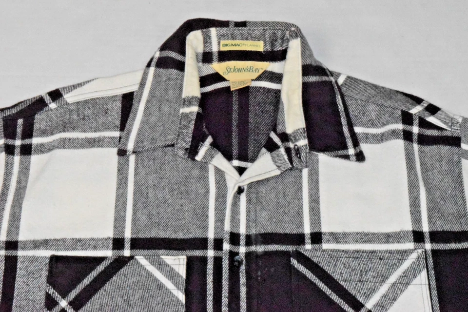 Vintage Flannel St Johns Bay Big Mac Size XLT 80s Heavy Cotton Plaid Made USA - Image 3 of 4
