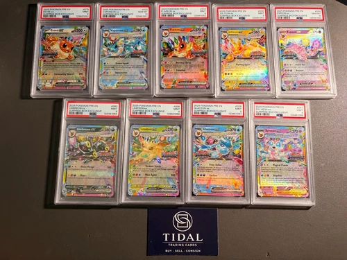 PSA 9/10 2025 POKEMON EEVEE PRISMATIC EVOLUTIONS SURPRISE BOX EXCLUSIVE SEQ SET