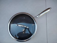 HexClad Hybrid Nonstick 10-Inch Frying Pan, W Tempered Glass Lid, USED!!