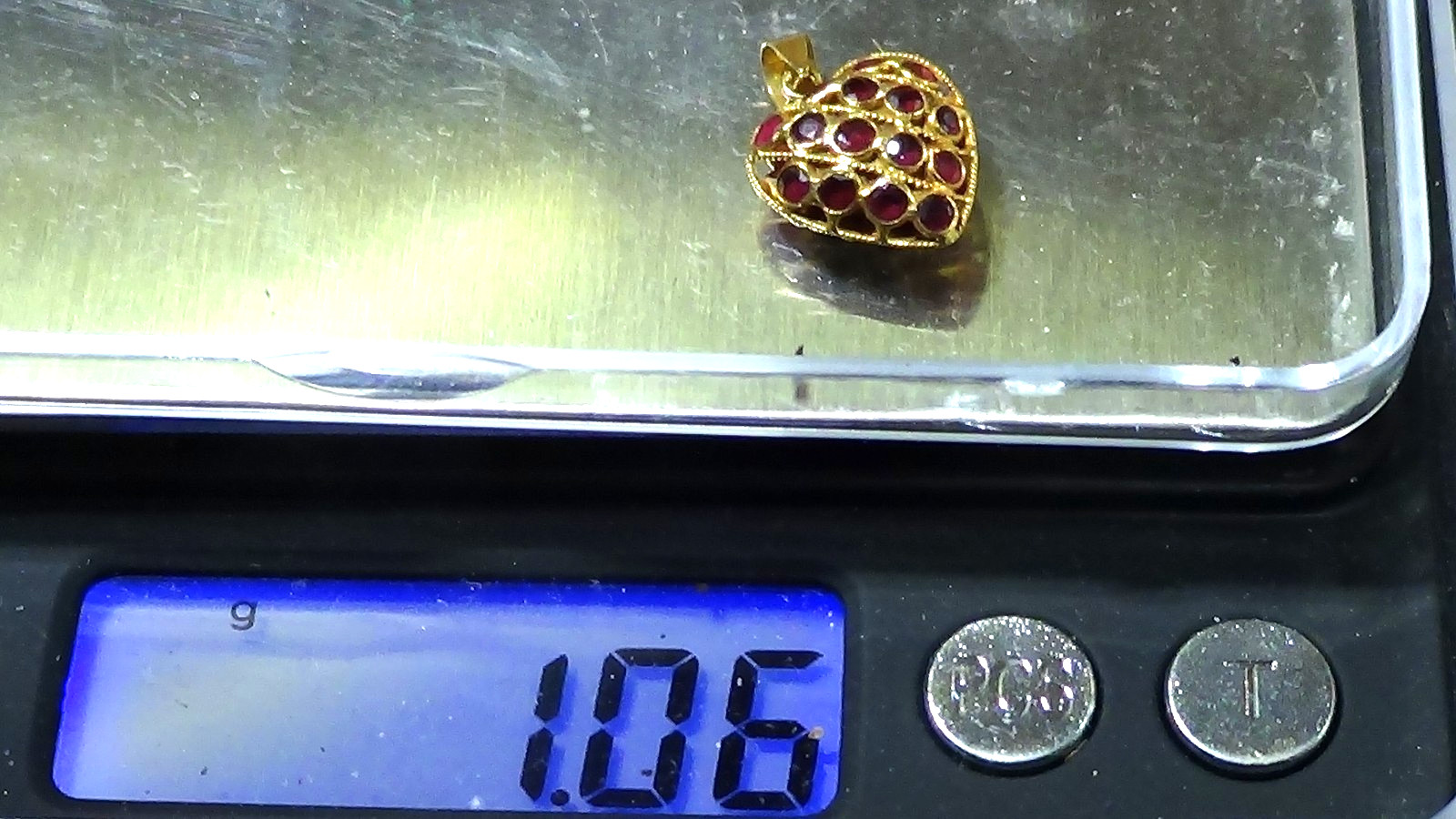 BEAUTIFUL SOLID 18k YELLOW GOLD  RUBY HEART PENDA… - image 6