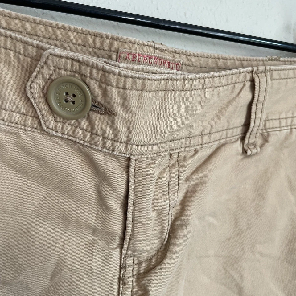 Vintage Y2K Abercrombie And Fitch Low Rise Mini Khaki Shorts Size 6 - Image 3 of 4