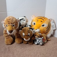 Lot Of 7 Tiger Plushies Stuffed Animal Plush Aurora Miyori Yumiko TY Babies