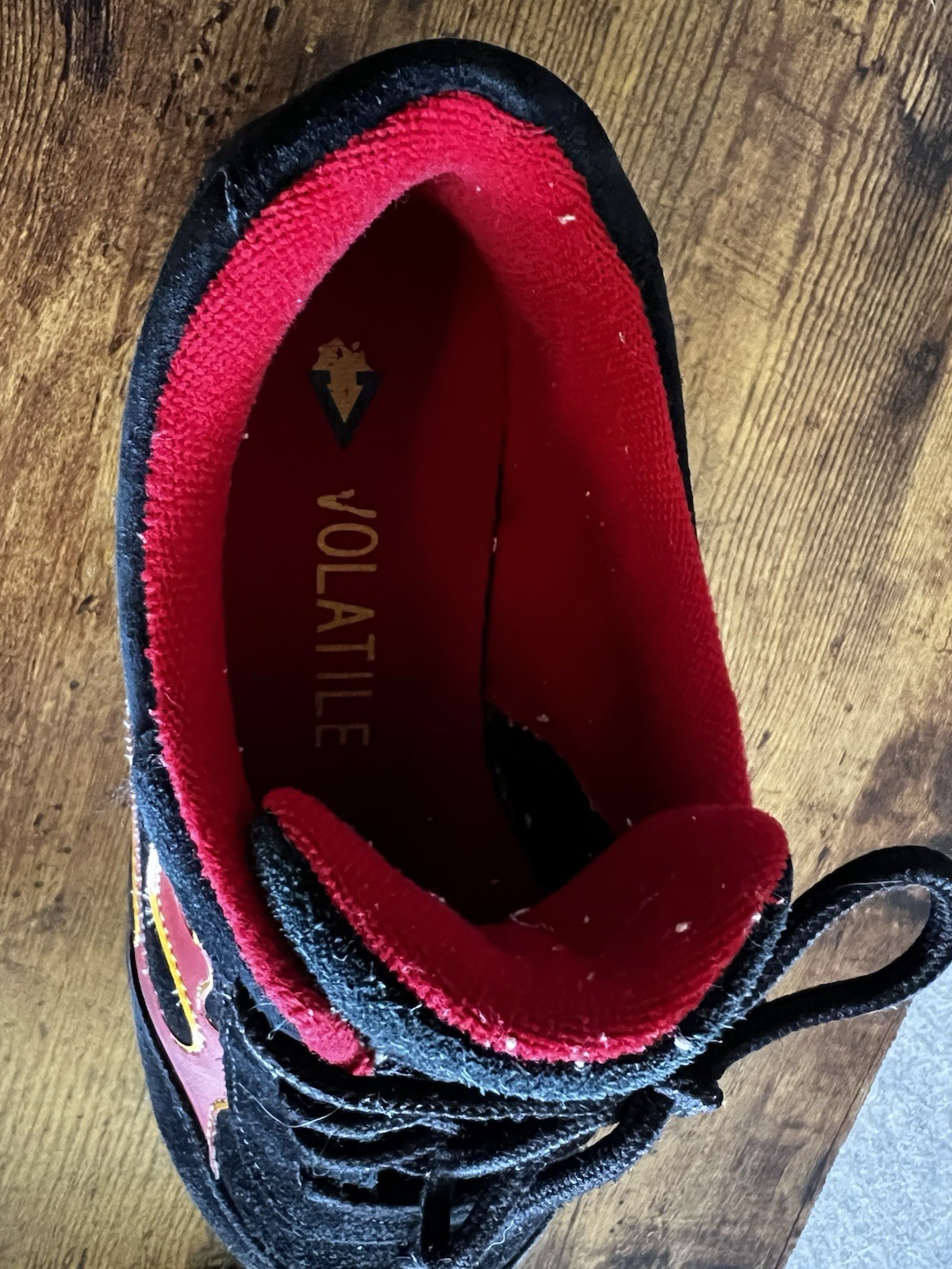 Volatile Arson Flame Platform Sneakers Black Red … - image 8