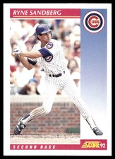 Ryne Sandberg 1992 Score #200 Chicago Cubs MLB READ FREE SHIPPING AutographDen