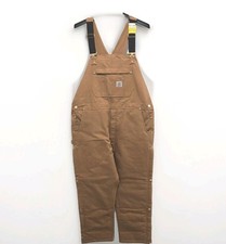 New Read Carhartt Loose Fit Firm Duck Bib Overalls Insulated Mens XL 104393