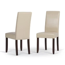 Acadian Dining Chairs - Upholstered Solid Hardwood and Vegan Leather Parsons ...