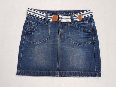 ESPRIT Denim Jeans Mini Rock + Gürtel DE 34 XS blau blue NEU NEW TOP Taschen