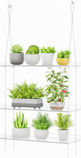 3-Tier Window Plant Shelves 38.1Cm, Acrylic Adjustable Hanging Floating Shelf, W