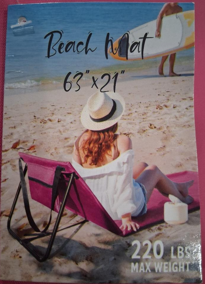 Creative Home and Kitchen Beach Mat (63" x 21") Pink