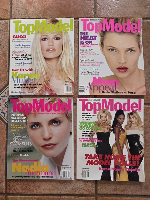 Vintage 1996-1997 Top Model Fashion Magazines Lot Of 4 Kate Moss
