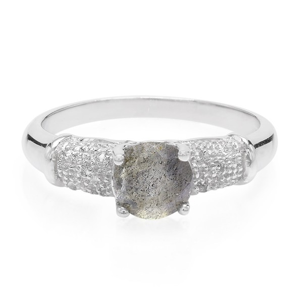 Cavill Ring Sterlingsilber 925 Spektrolith 0,73Ct WeißEr Topas Damen-image