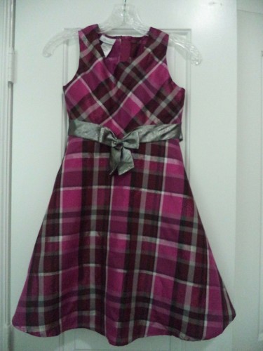 Bonnie Jean Girl's Black, Sparkly Magenta & Gray Sleeveless Party Dress 10