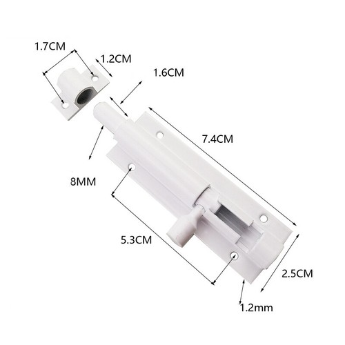 Door Slide Bolt Catch Chrome Choose: Size Small-Medium-Large Bathroom Latch Lock - Picture 4 of 28