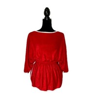 Vintage 70s/80s Terry Cloth Red and White Top Bathing Suit Cover Shirt