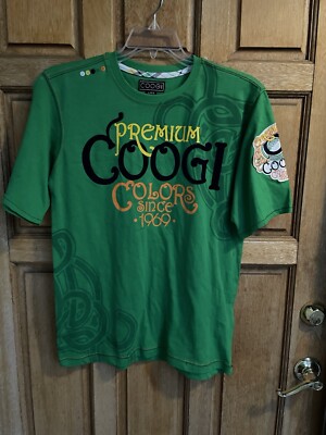 Coogi Australia Y2K Vintage Embroidered Patch AOP T-Shirt street wear L