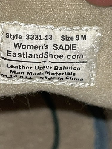 Scarpe da sella Eastland donna 9 Sadie Oxford bianche e nere in pelle memory foam - Foto 14 di 14