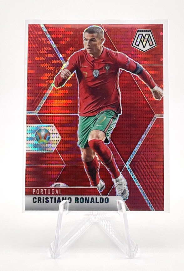 Cristiano Ronaldo 2021 Panini Mosaic UEFA EURO Red Pulsar Prizm #160 Portugal