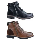 Men's Black Brown Boots WIth Side Zip & Laces