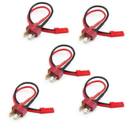5x T-Plug T-Dean T-Stecker Male auf JST BEC Female Adapter 15cm Kabel Lipo Akku - Bild 1 von 4