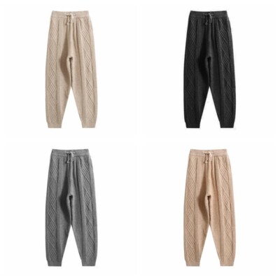 Women Knitted Harem Pants Trousers Faux Wool Thick Loose Bloomers Drawstring