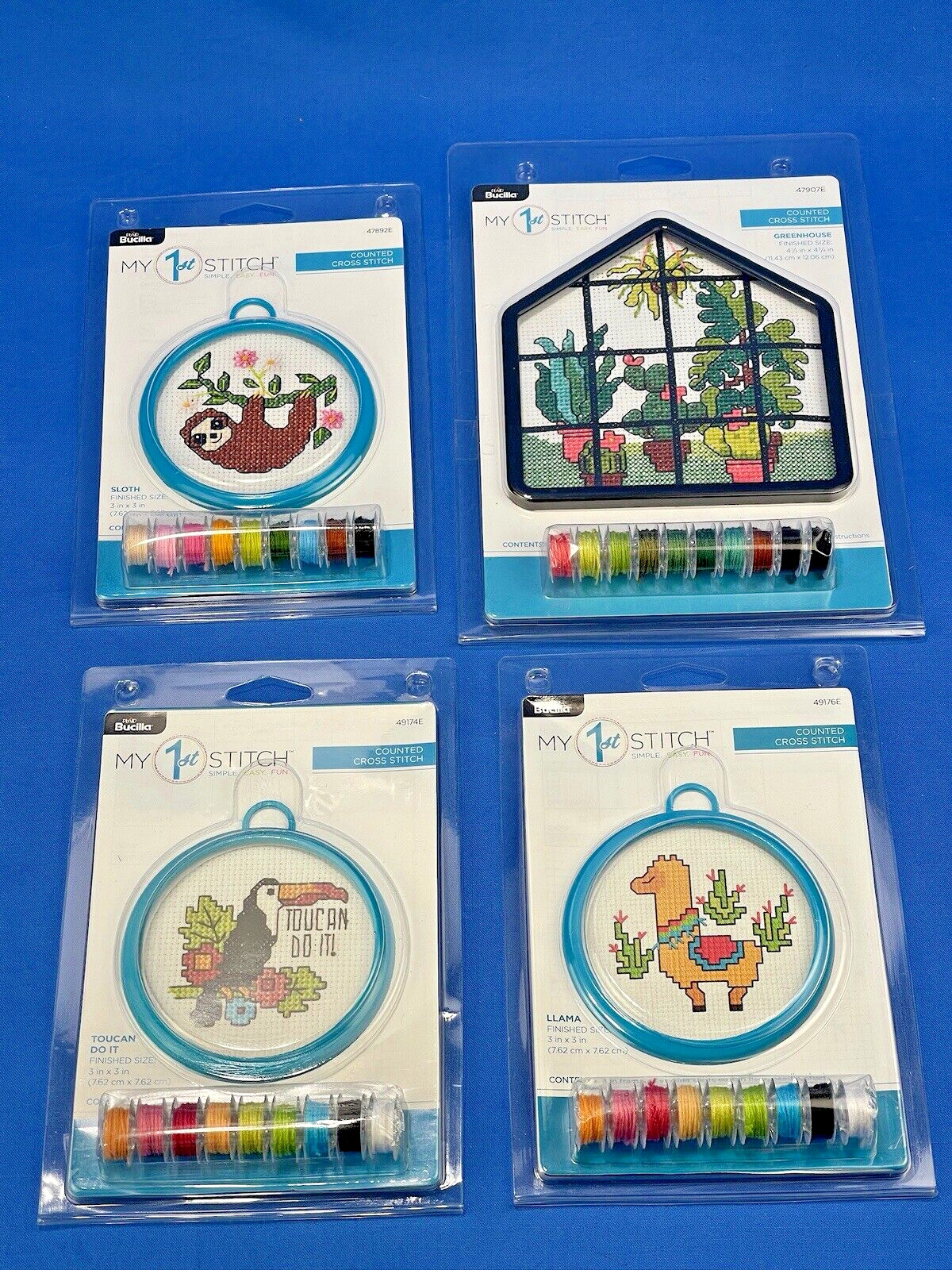 - Beginner Cross Stitch Kits - 4 Pack - New
