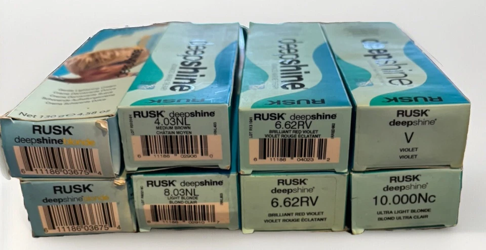 Lote de 8 tonos surtidos de color de cabello permanente Rusk Deepshine Demi terapia marina Foto 2 de 3
