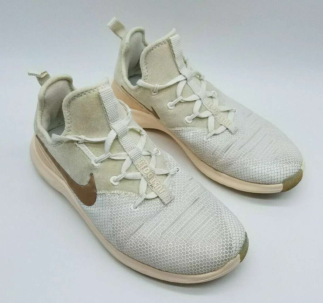 Nike Free TR Women&#039;s Running Shoes Beige/Gold CD9562-198 Size 8.5 |