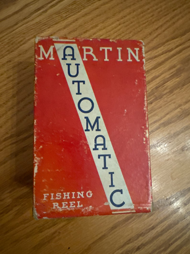 VINTAGE MARTIN AUTOMATIC FLY FISHING REEL, IN ORIGINAL BOX, WITH PAPERWORK.