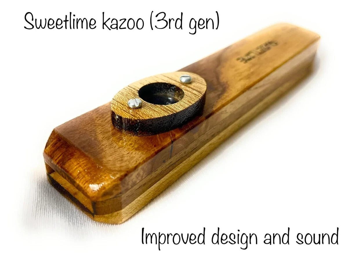 Sweet Lime Professional Wooden Kazoo by The Kazoo Guru 4 extra membranes lFS