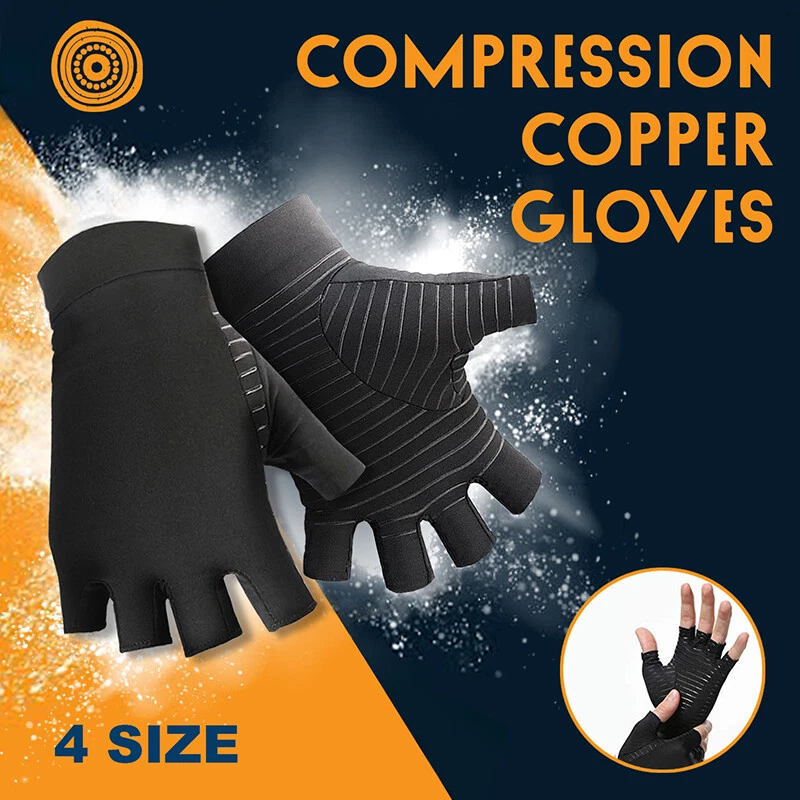 Compression Copper Arthritis Gloves Hand Wrist Brace Finger Pain Relief Support - image 1 of 4
