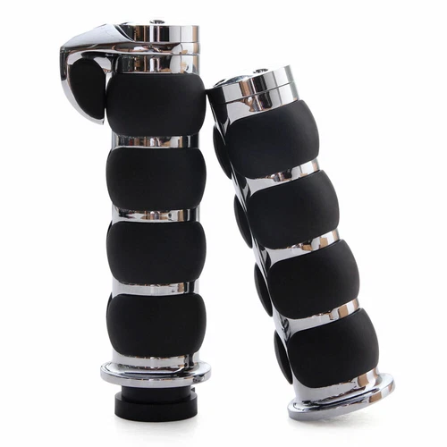 Motorcycle Handlebar Hand Grips 1" 25mm For Harley Honda Yamaha Suzuki Cruiser - Picture 3 of 12