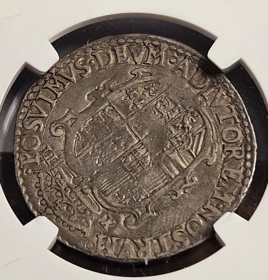 1554 England KING PHILLIP & MARY  1 shilling! EXTREMELY RARE!! ONL  1 HIGHER@@ - Image 3 of 3