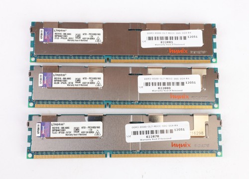 3 Pcs Kingston 16GB DDR3 PC3-8500R Registered Server RAM RDIMM, KTD-PE310Q/16G