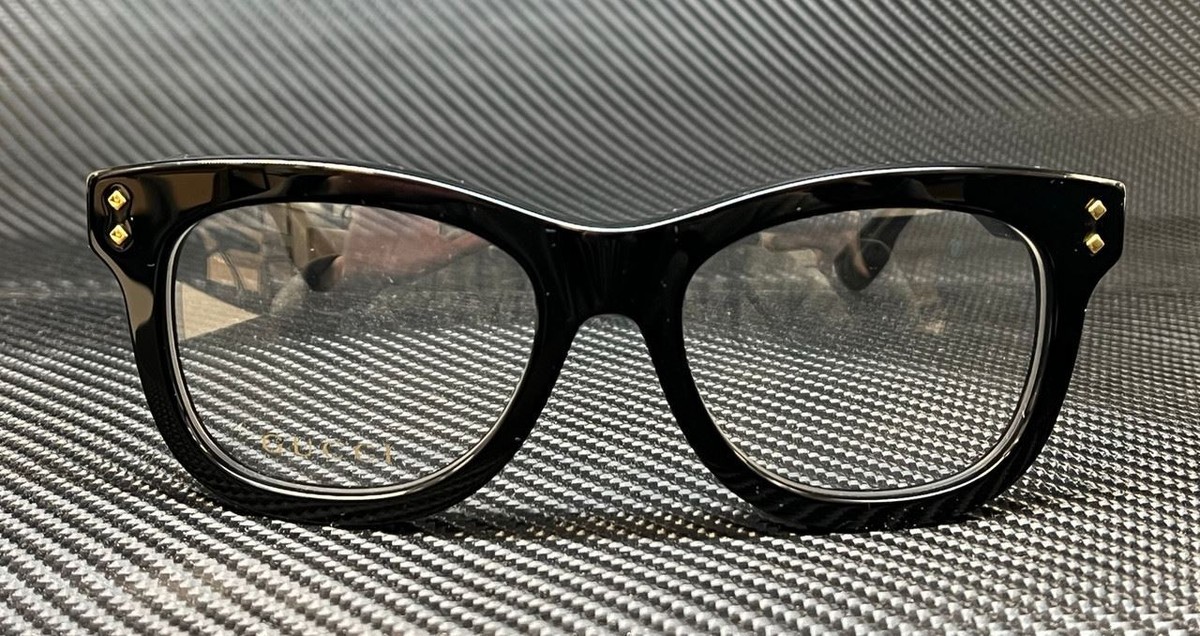 GUCCI グッチ サングラス メガネフレーム GG1086O 005 中古 GUCCI GG1086O 005 Black Gold Men's 53 mm Eyeglasses | eBay