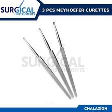 3 Pcs Meyhoefer Chalazion Curette Surgical Medical ENT Instruments - 5" German G