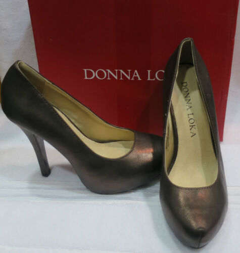 DONNA LOKA ESCARPINS A HAUT TALONS POINTURE FR38 MARRON BRONZE - Afbeelding 1 van 6