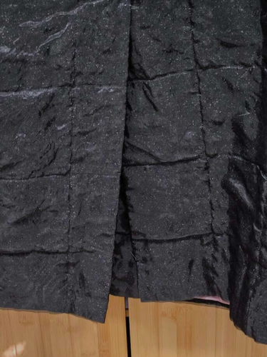 Lillie Rubin Vtg Wool/Silk Blend Iridescent Black Long Dressy Evening Coat 12 - Picture 7 of 9