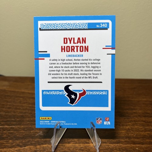 2023 Donruss Rated Rookie Dylan Horton Rookie Houston Texans #340 - Picture 2 of 2