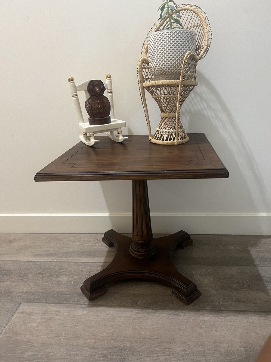 Vintage Mid Century Mersman Wood 8722 Pedestal Side Table - Newly